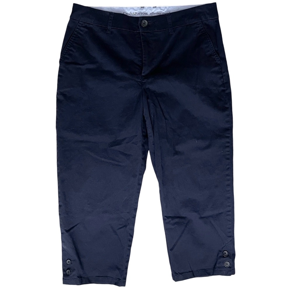 Croft‎ & Barrow Women's Size 8 Capri Effortless Stretch Mid-rise Straight Blue